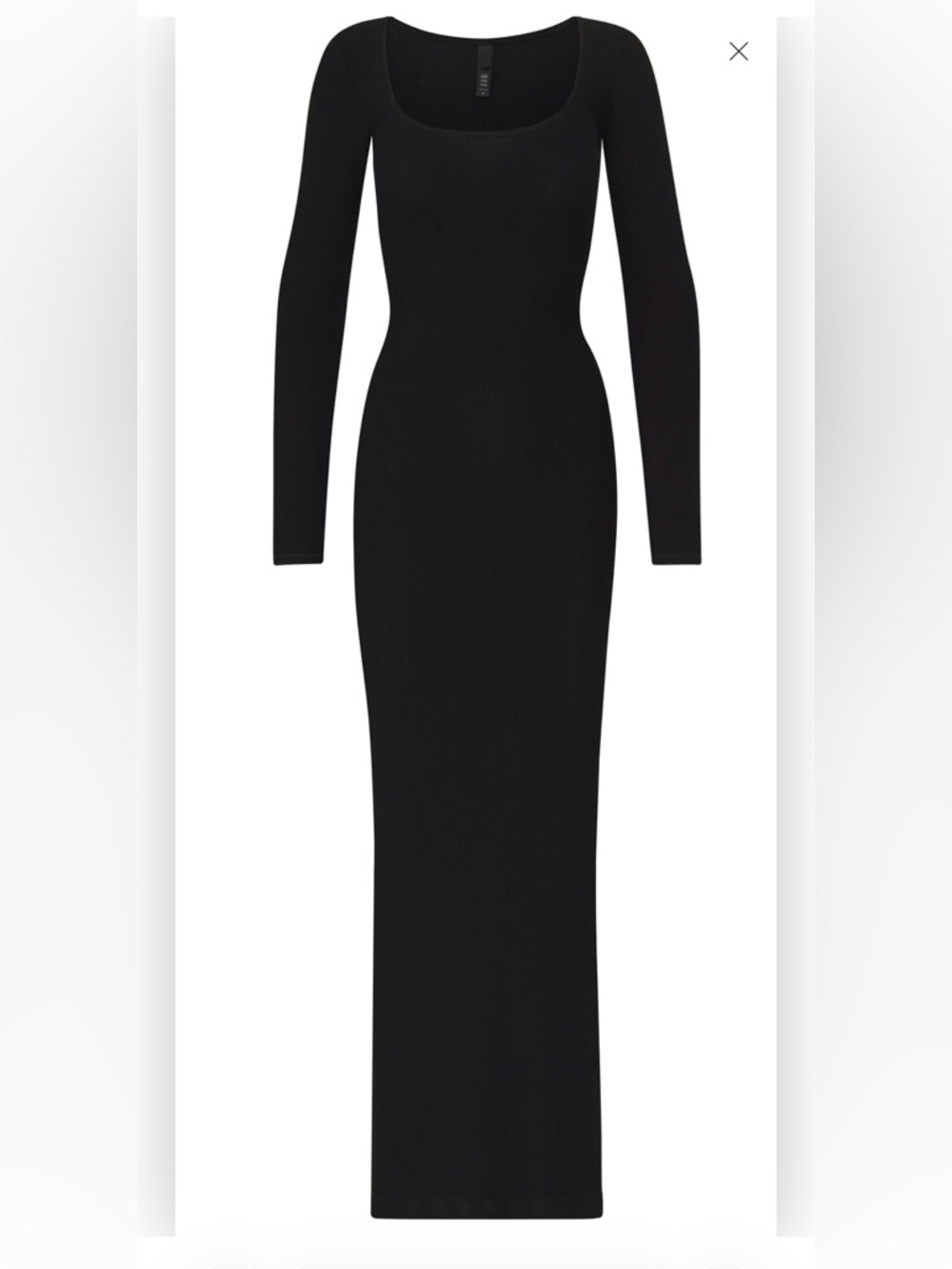 Skims Black Long Sleeve Scoop Neck Maxi Dress